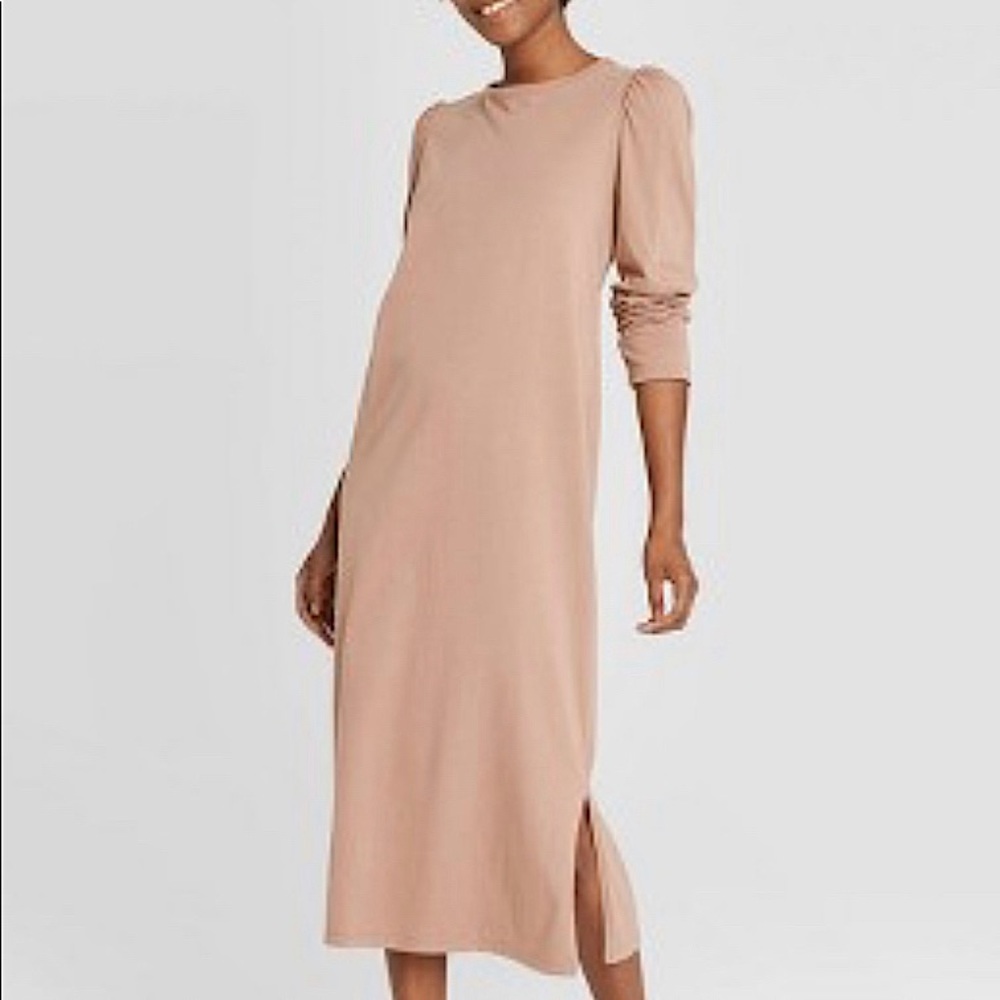 target; universal thread; maxi dress; long sleeve puff shoulder; size S
